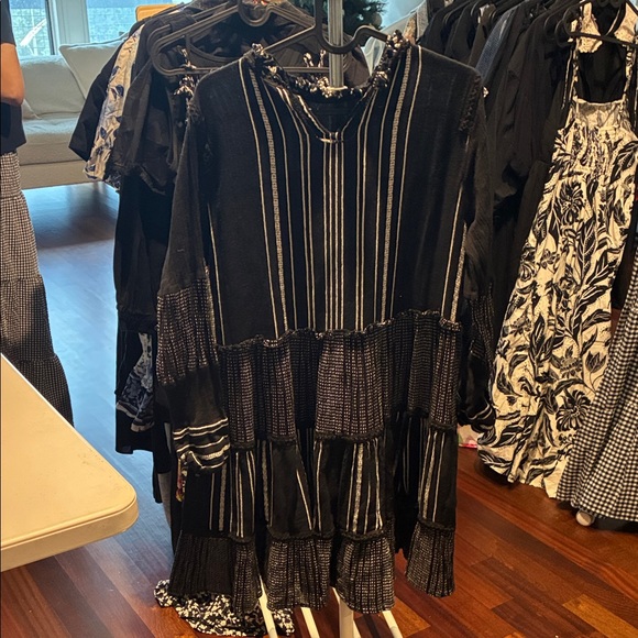 Zara Dresses & Skirts - Zara Black Dress with White Pinstripe Detail